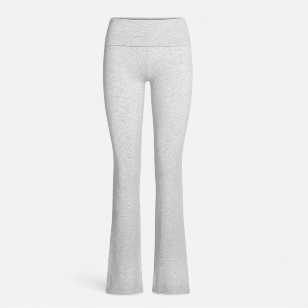 SKIMS *NWT COTTON JERSEY FOLDOVER PANT | COLOR: LIGHT HEATHER GREY